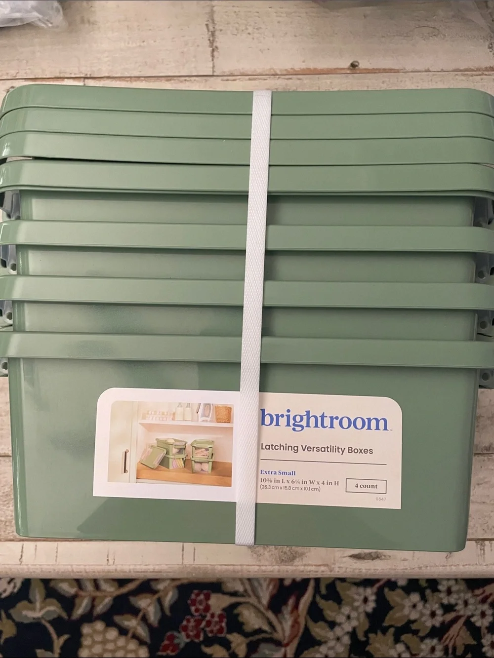 Brightroom Sage Green Latching Storage Boxes - Set of 4